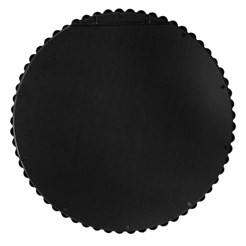 32" Black Iron Beaded Round Framed Accent Mirror HomeRoots