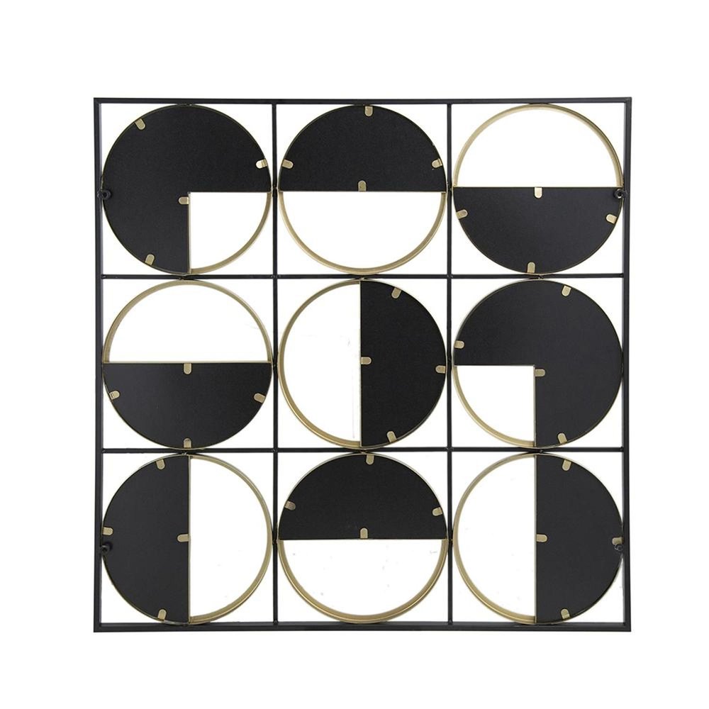 36" Black and Gold Square Iron Framed Accent Mirror HomeRoots