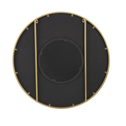 32" Black And Gold Round Wood And Metal Framed Accent Mirror HomeRoots
