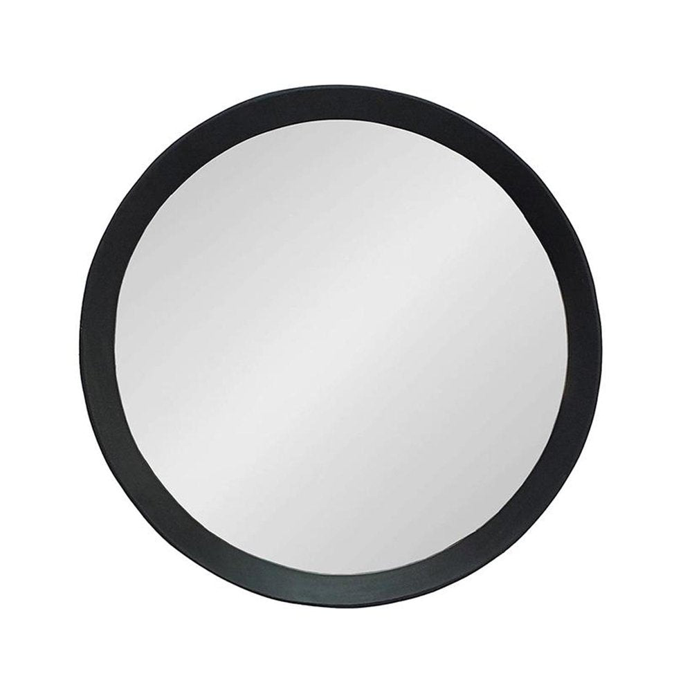 20" Black Round Wood Framed Accent Mirror HomeRoots