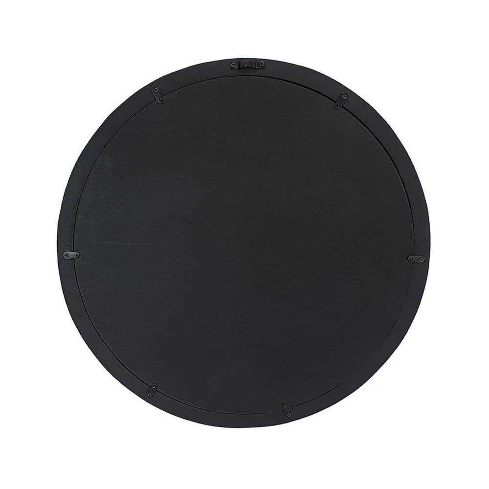 20" Black Round Wood Framed Accent Mirror HomeRoots