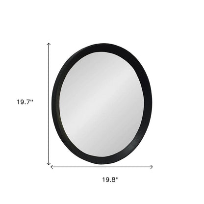 20" Black Round Wood Framed Accent Mirror HomeRoots