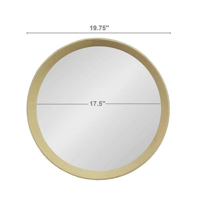 20" Cream Round Wood Framed Accent Mirror HomeRoots