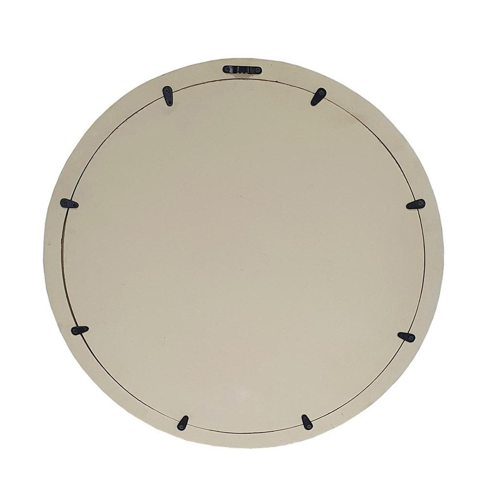 20" Cream Round Wood Framed Accent Mirror HomeRoots