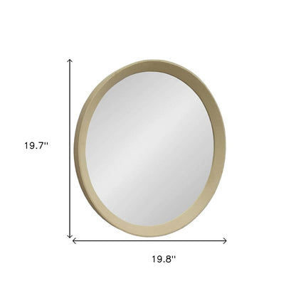 20" Cream Round Wood Framed Accent Mirror HomeRoots