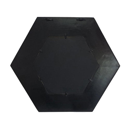 19" Black Hexagon Wood Framed Accent Mirror HomeRoots