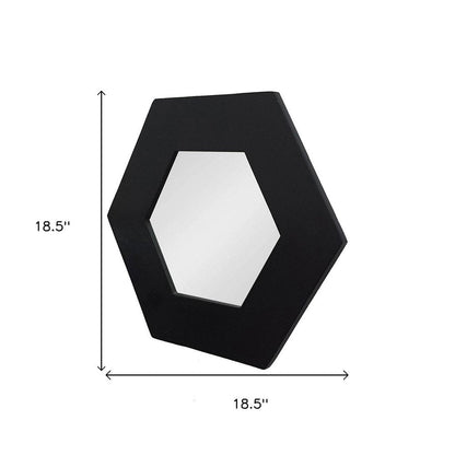 19" Black Hexagon Wood Framed Accent Mirror HomeRoots
