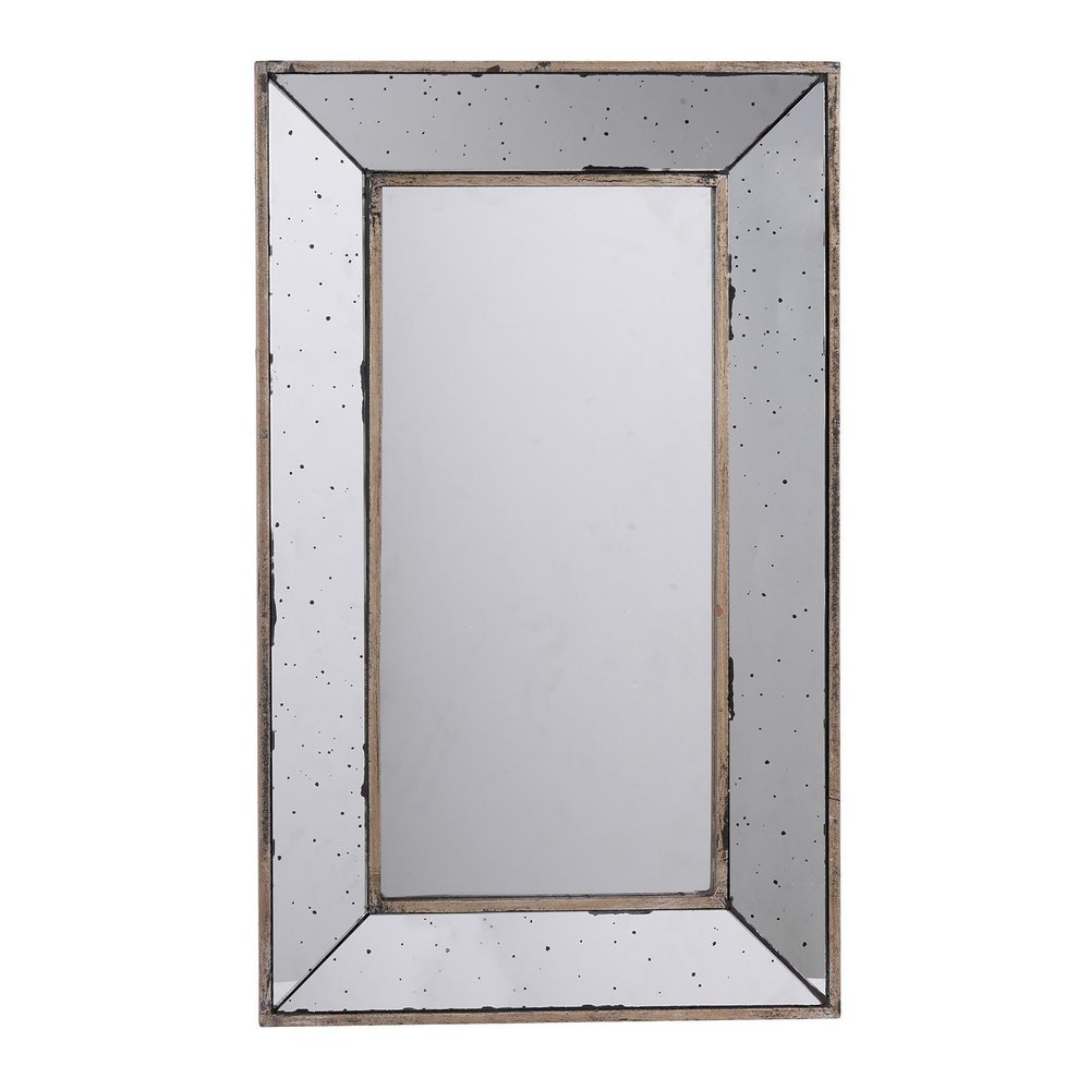 24" Silver Framed Antiqued Accent Mirror HomeRoots