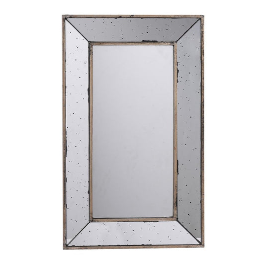 24" Silver Framed Antiqued Accent Mirror HomeRoots