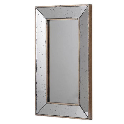 24" Silver Framed Antiqued Accent Mirror HomeRoots