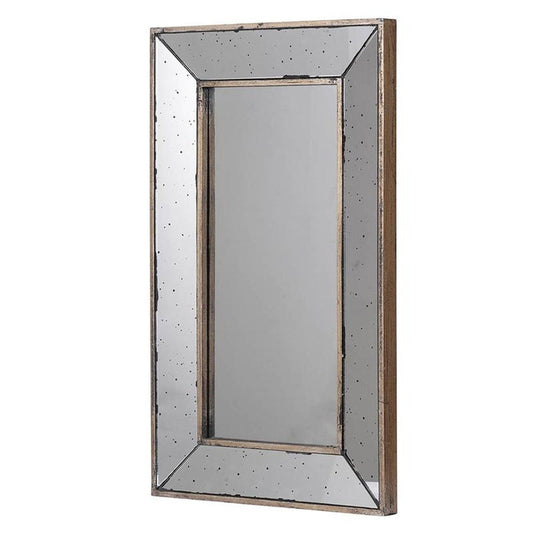24" Silver Framed Antiqued Accent Mirror HomeRoots