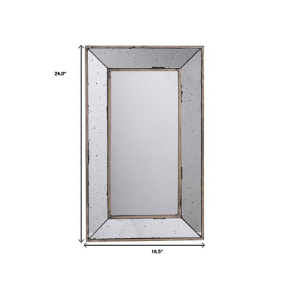 24" Silver Framed Antiqued Accent Mirror HomeRoots