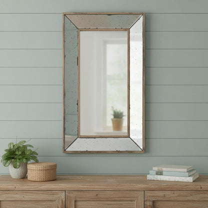 24" Silver Framed Antiqued Accent Mirror HomeRoots