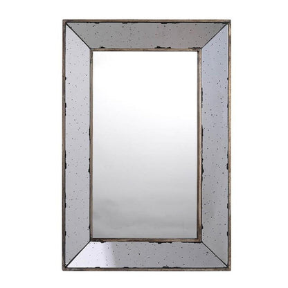 20" Silver Framed Antiqued Accent Mirror HomeRoots