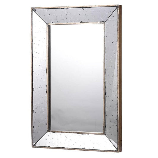 20" Silver Framed Antiqued Accent Mirror