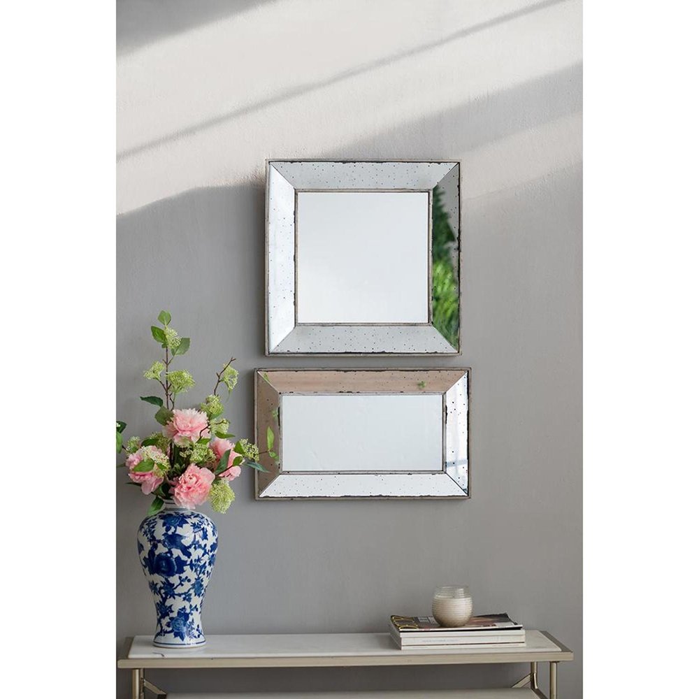 20" Silver Framed Antiqued Accent Mirror HomeRoots
