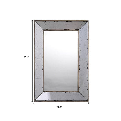 20" Silver Framed Antiqued Accent Mirror HomeRoots
