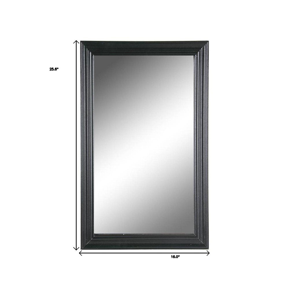 26" Black Beveled Lines Framed Accent Mirror HomeRoots