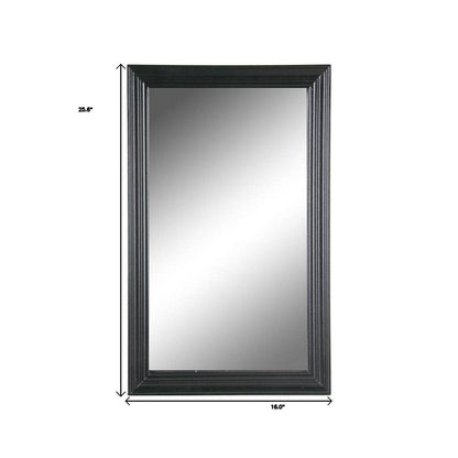 26" Black Beveled Lines Framed Accent Mirror HomeRoots