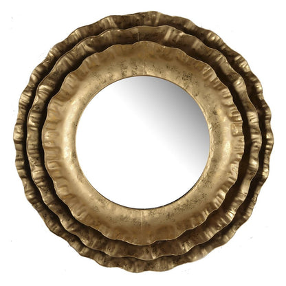 16" Gold Round Iron Framed Accent Mirror HomeRoots