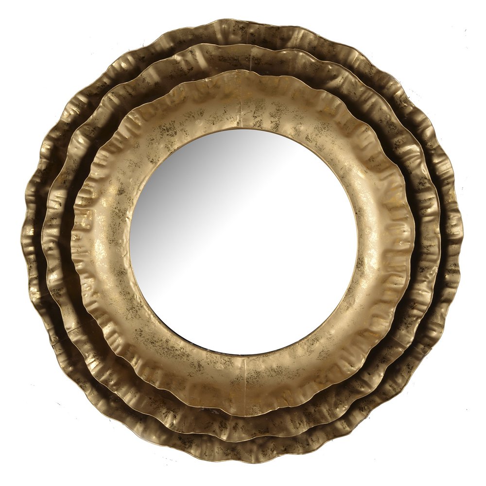 16" Gold Round Iron Framed Accent Mirror HomeRoots