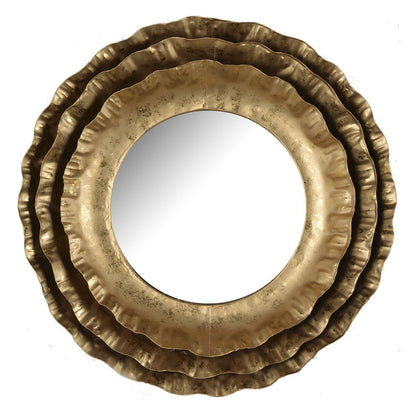 16" Gold Round Iron Framed Accent Mirror HomeRoots