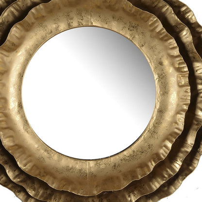 16" Gold Round Iron Framed Accent Mirror HomeRoots
