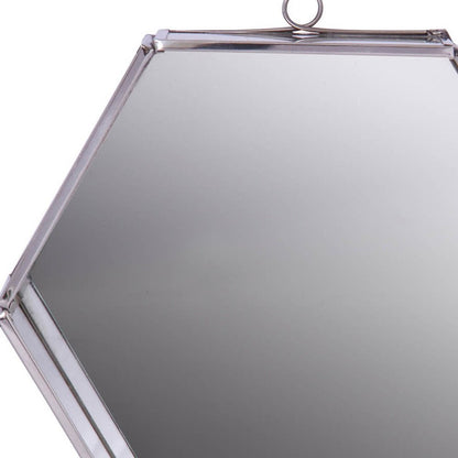 8" Silver Hexagon Steel Framed Accent Mirror HomeRoots