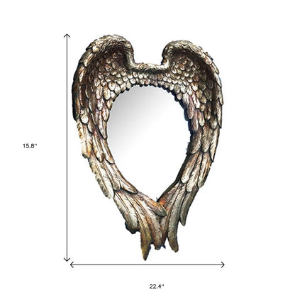 22" Antiqued Gold Heart Resin Framed Accent Mirror HomeRoots