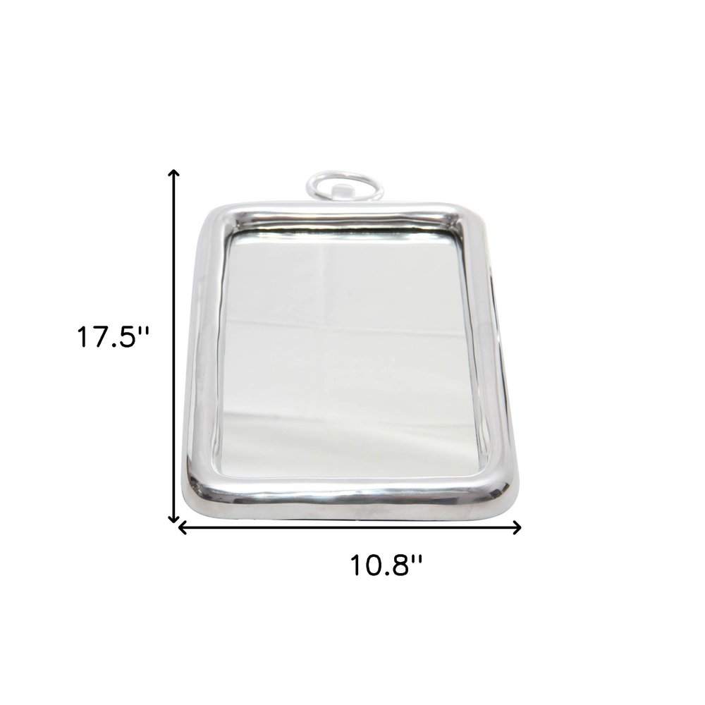 18" Silver Aluminum Framed Accent Mirror HomeRoots