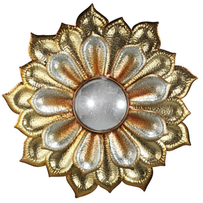 36" Gold Metal Flower Framed Accent Mirror HomeRoots
