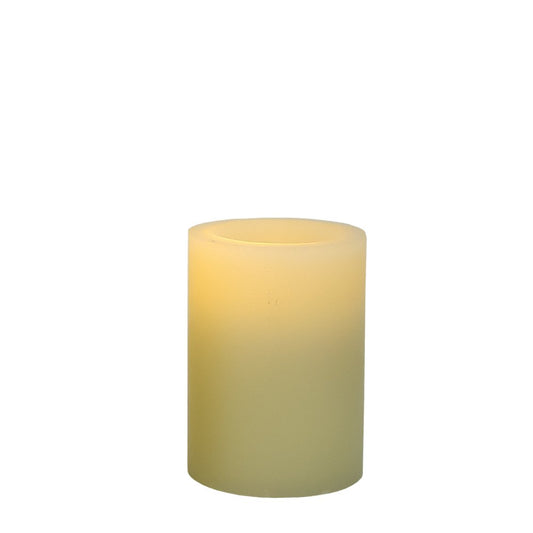 4" Ivory Flameless Pillar Candle HomeRoots