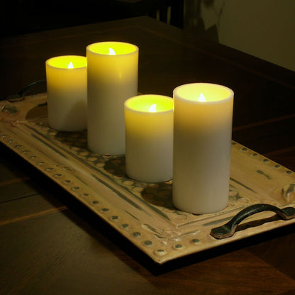 4" Ivory Flameless Pillar Candle HomeRoots