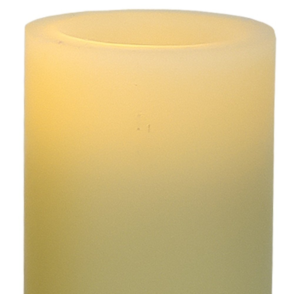 4" Ivory Flameless Pillar Candle HomeRoots