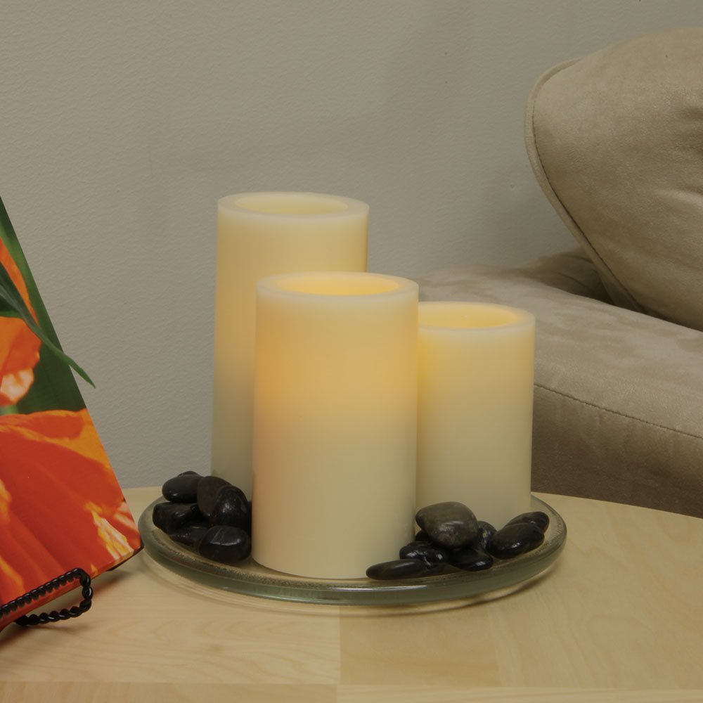 5" Ivory Flameless Pillar Candle HomeRoots