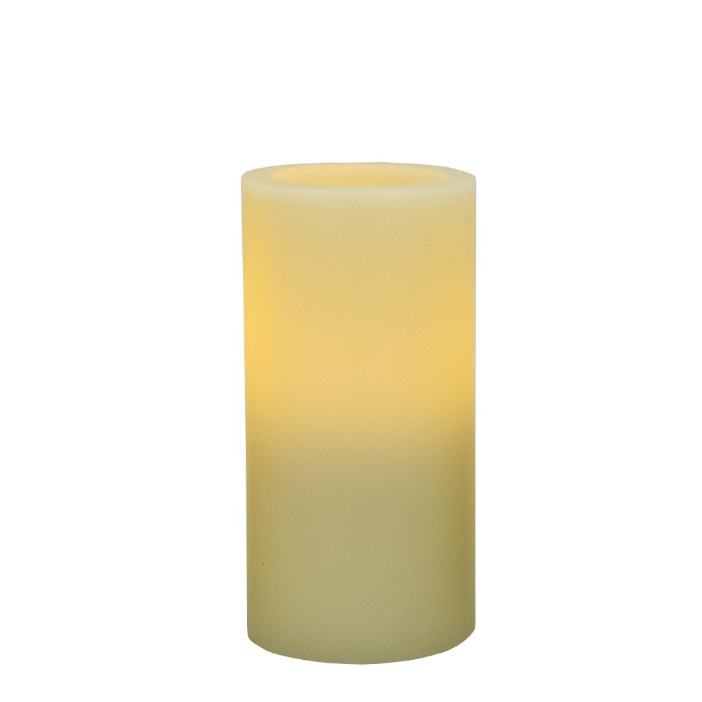 6" Ivory Flameless Pillar Candle HomeRoots
