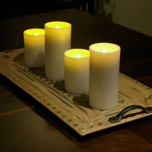 6" Ivory Flameless Pillar Candle HomeRoots