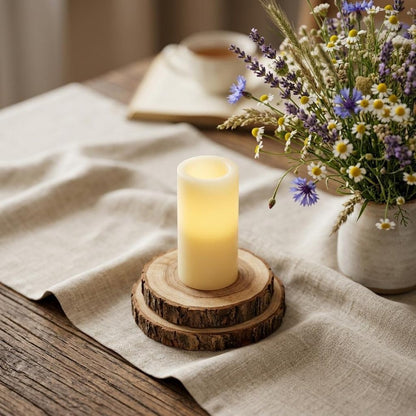 6" Ivory Flameless Pillar Candle HomeRoots