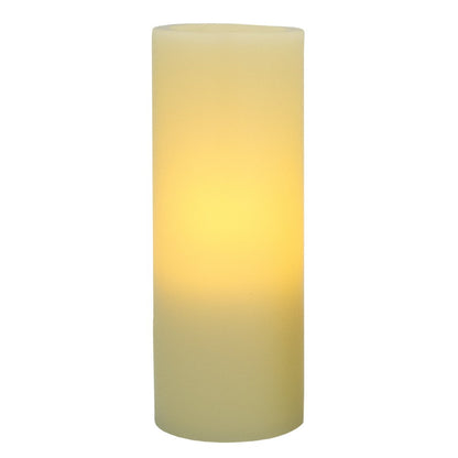 8" Ivory Flameless Pillar Candle HomeRoots