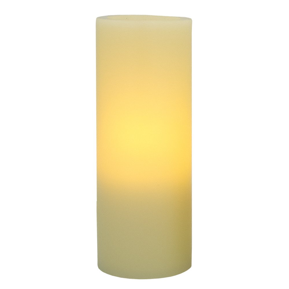 8" Ivory Flameless Pillar Candle HomeRoots