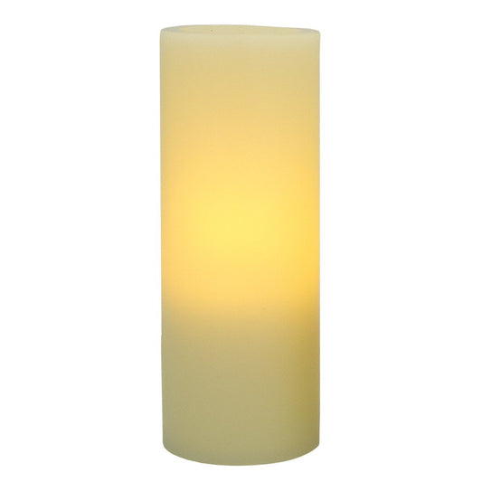 8" Ivory Flameless Pillar Candle HomeRoots
