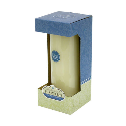 8" Ivory Flameless Pillar Candle HomeRoots