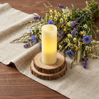 8" Ivory Flameless Pillar Candle HomeRoots