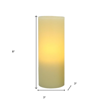 8" Ivory Flameless Pillar Candle HomeRoots