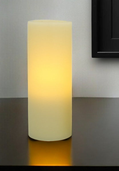 8" Ivory Flameless Pillar Candle HomeRoots