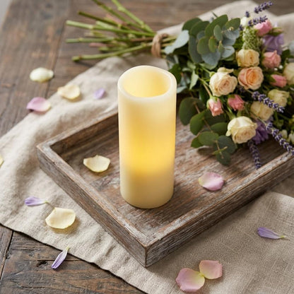 5" Ivory Flameless Pillar Candle HomeRoots