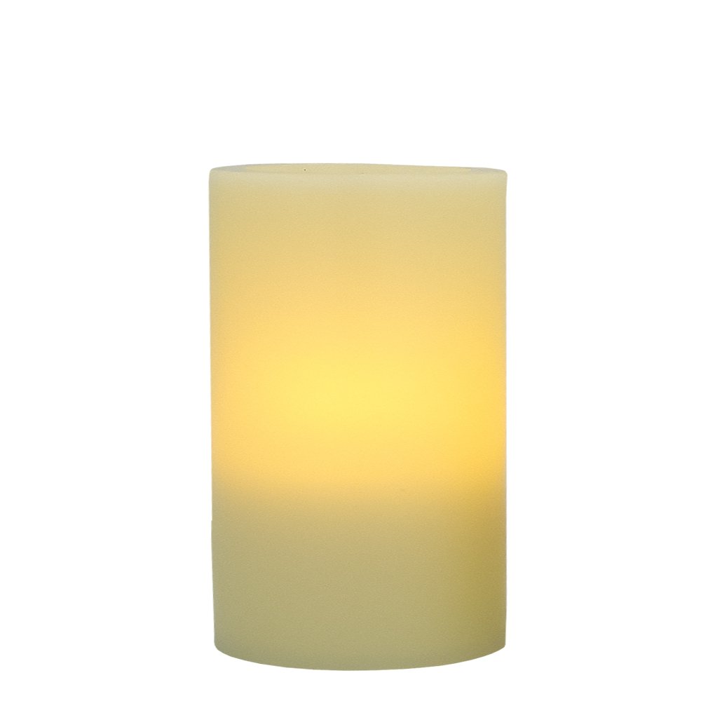 6" Ivory Flameless Pillar Candle HomeRoots