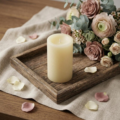 6" Ivory Flameless Pillar Candle HomeRoots