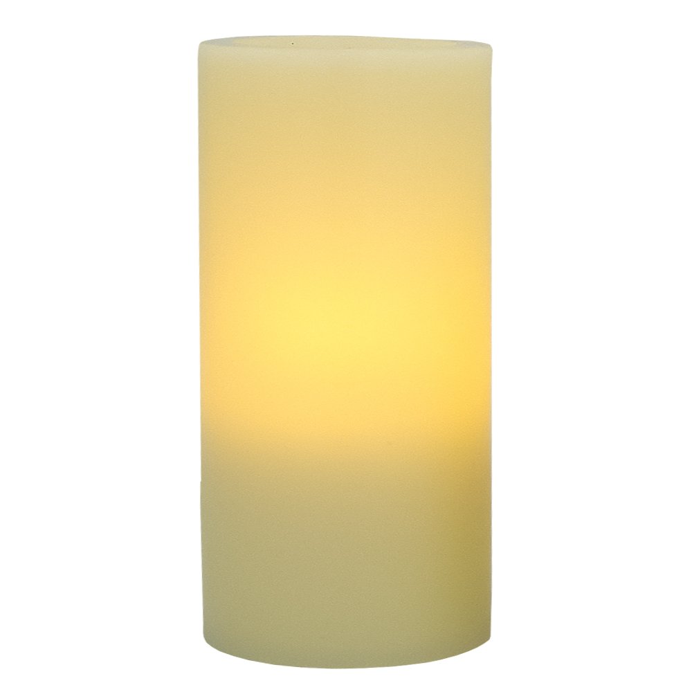 8" Ivory Flameless Pillar Candle HomeRoots