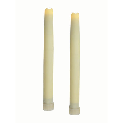 Set of Two Ivory Flameless Taper Candle HomeRoots